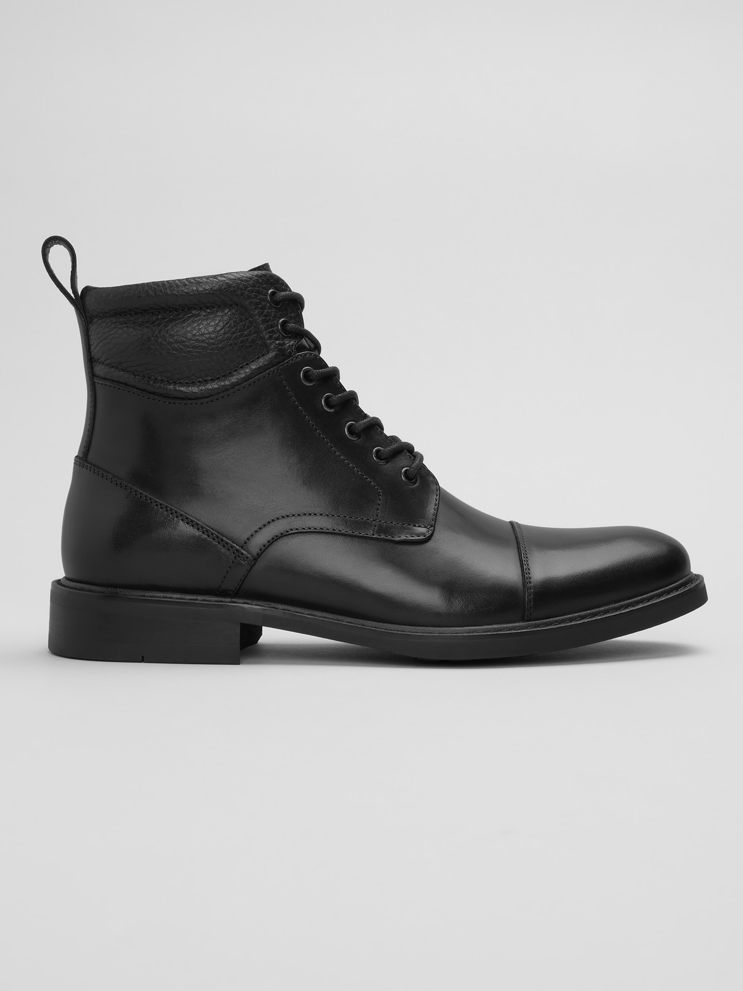 Alan II Leather Cap Toe Lace-Up Boots