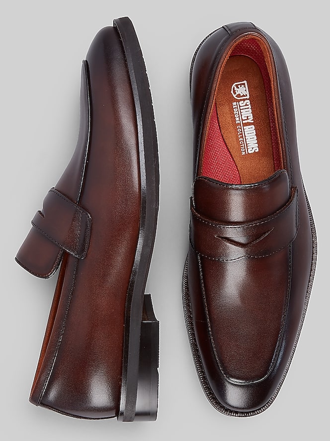 Stacy Adams Jackson Moc Toe Penny Loafers, Brown - Image 4 of 6