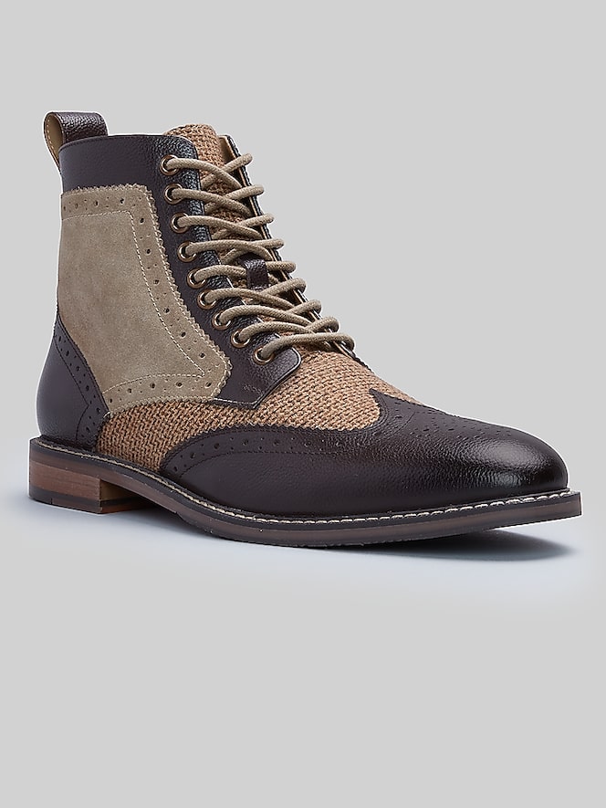 Stacy Adams Finnegan Wing Tip Lace Up Boots