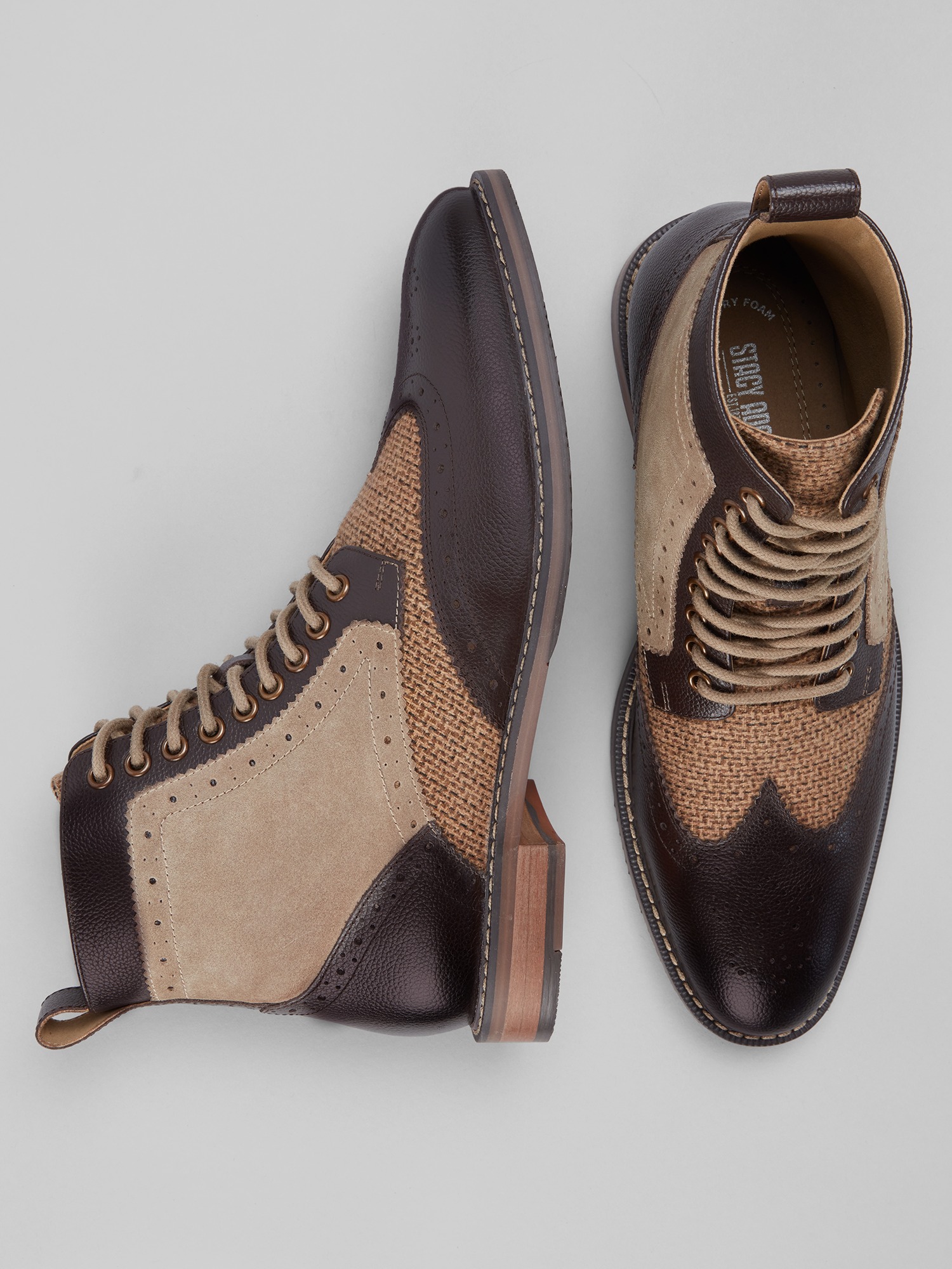 Finnegan Wing Tip Lace Up Boots