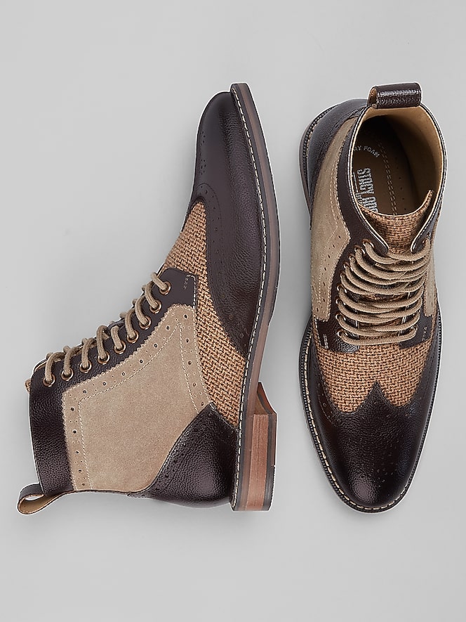 Stacy Adams Finnegan Wing Tip Lace Up Boots