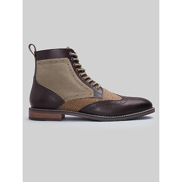 Stacy Adams Men's Finnegan Wing Tip Lace Up Boots Brown Tumble - Size: 13 D-Width