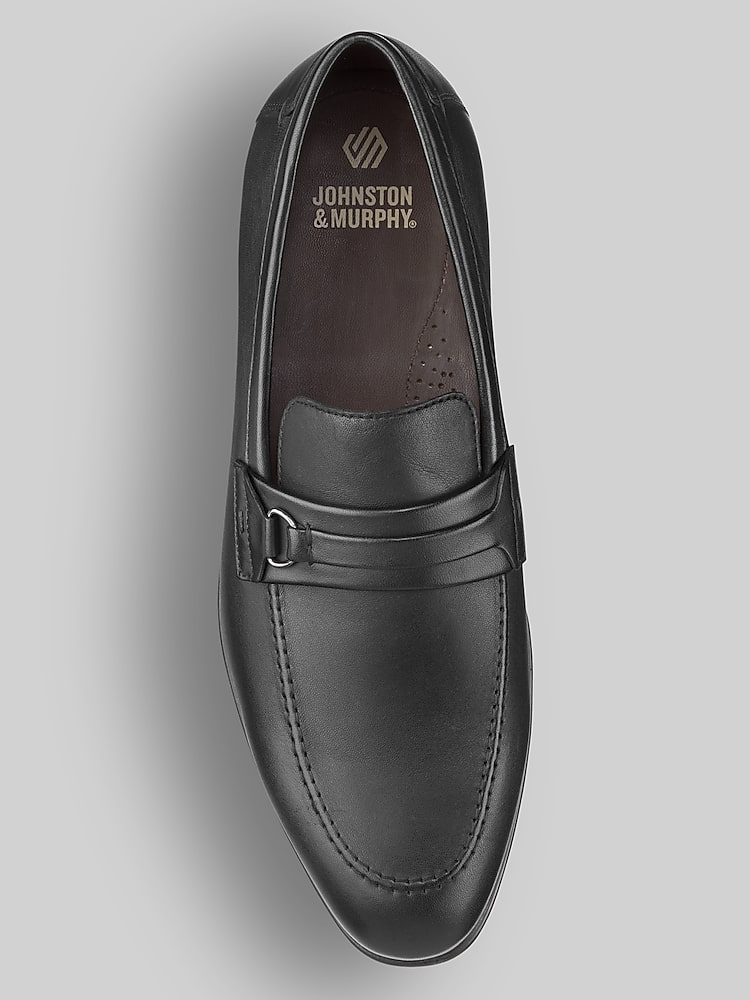 Johnston & Murphy Elston Moc Toe Bit Loafer, Black Leather | Dress