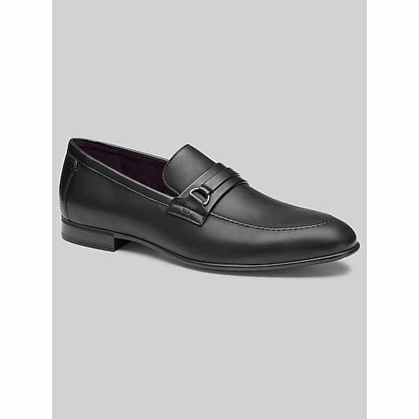 Johnston & Murphy Men's Elston Moc Toe Bit Loafer Black Leather - Size: 11 D-Width