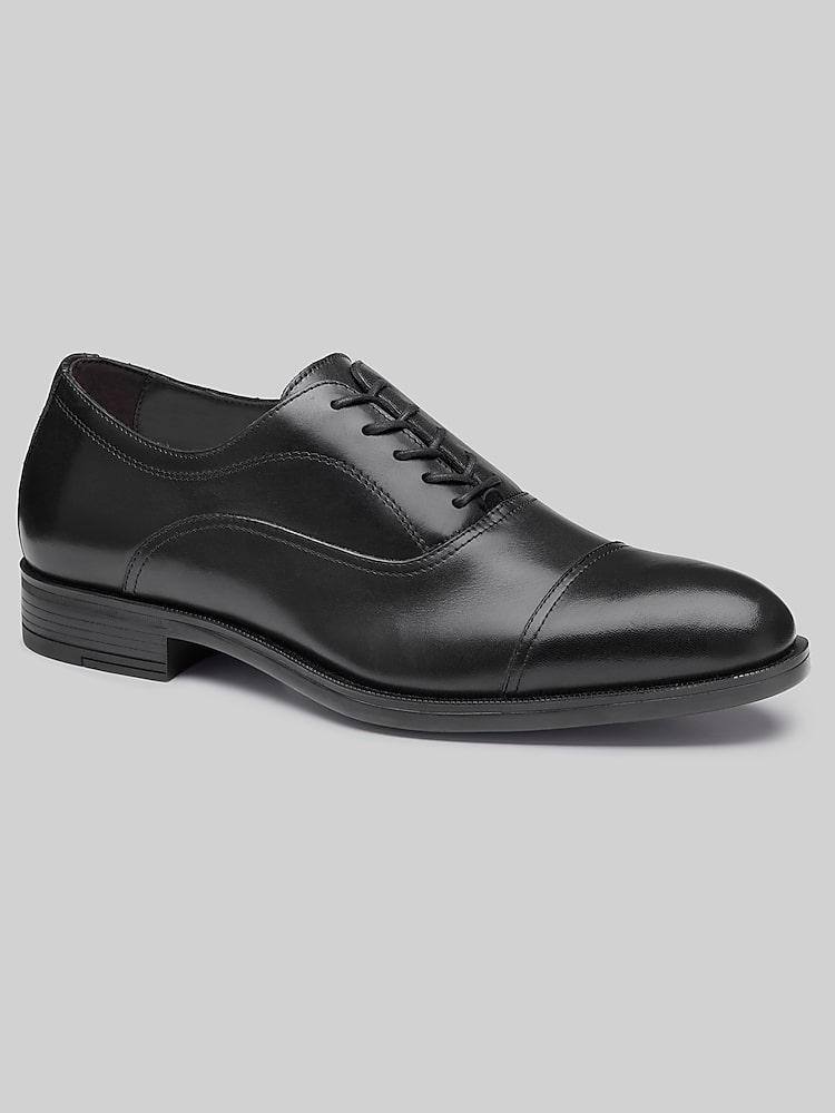 johnston and murphy black dress shoes Johnston & Murphy Men's Conlin Cap Toe - Black Full-Grain Leather - Size 9