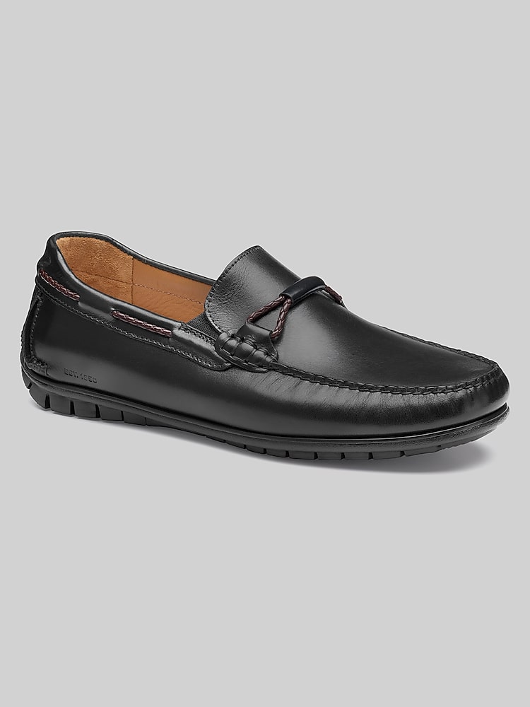 Johnston & Murphy Cort 2.0 Braided Moc Toe Bit Loafers, Black