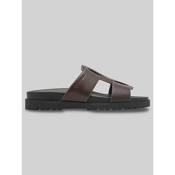 Calvin Klein Men's Rolinde Slip-On Casual Slides Dark Brown - Size: 9 D-Width