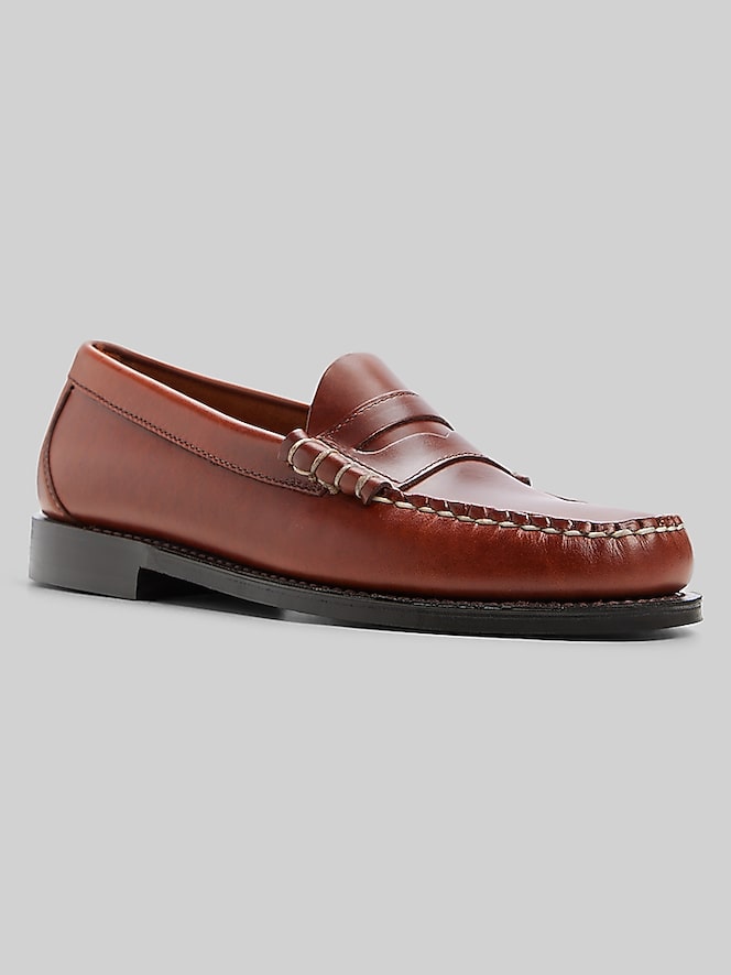 G.H.BASS Larson Heritage Weejuns Moc Toe Penny Loafers, Light Brown - Image 2 of 6