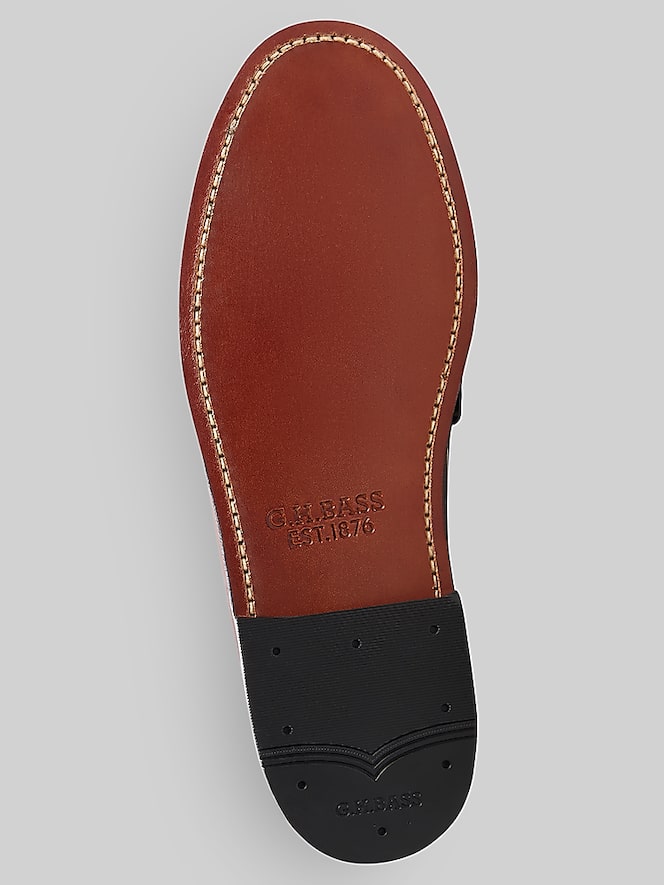 G.H.BASS Larson Heritage Weejuns Moc Toe Penny Loafers, Light Brown - Image 3 of 6