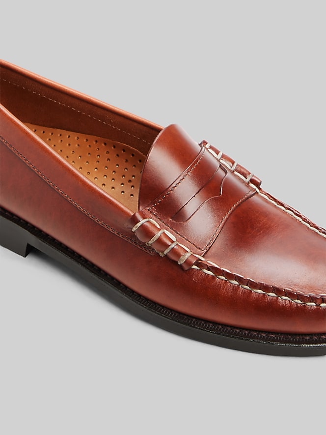 G.H.BASS Larson Heritage Weejuns Moc Toe Penny Loafers, Light Brown - Image 6 of 6
