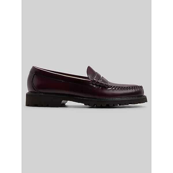 G.H.BASS Men's Larson Lug Weejuns Penny Loafer Purple Wine Leather - Size: 7 D-Width