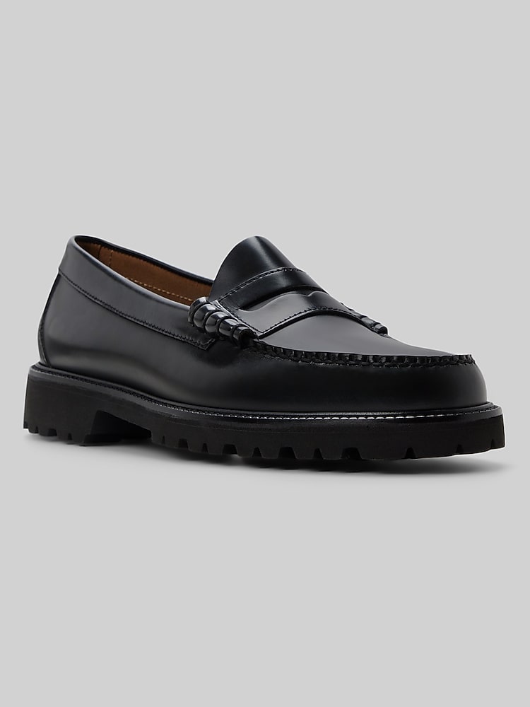 bass black dress shoes Mens Larson Lug Weejuns Penny Loafer Black