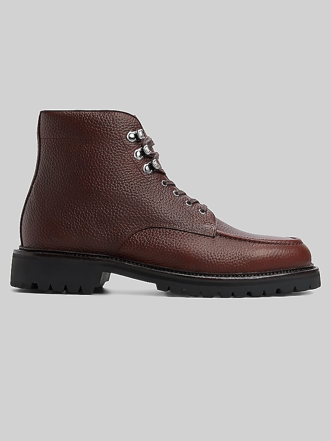G.H.BASS 1876 Huntsman Lace-Up Moc Toe Boots Brown Leather