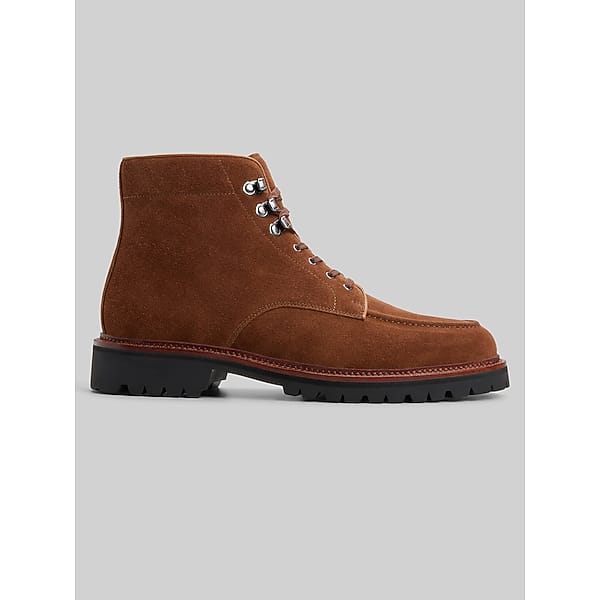 G.H.BASS Men's 1876 Huntsman Lace-Up Moc Toe Boots Tan Suede - Size: 8 1/2 D-Width