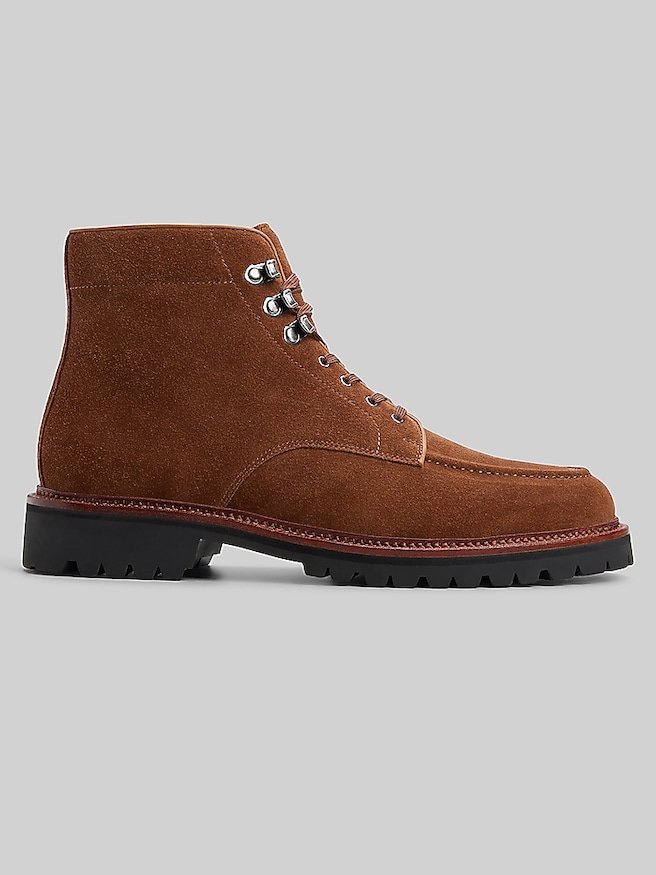 G.H.BASS 1876 Huntsman Lace-Up Moc Toe Boots Tan Suede