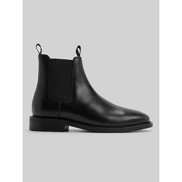 G.H.BASS Men's Creswell Chelsea Plain Toe Boots Black Leather - Size: 10 D-Width