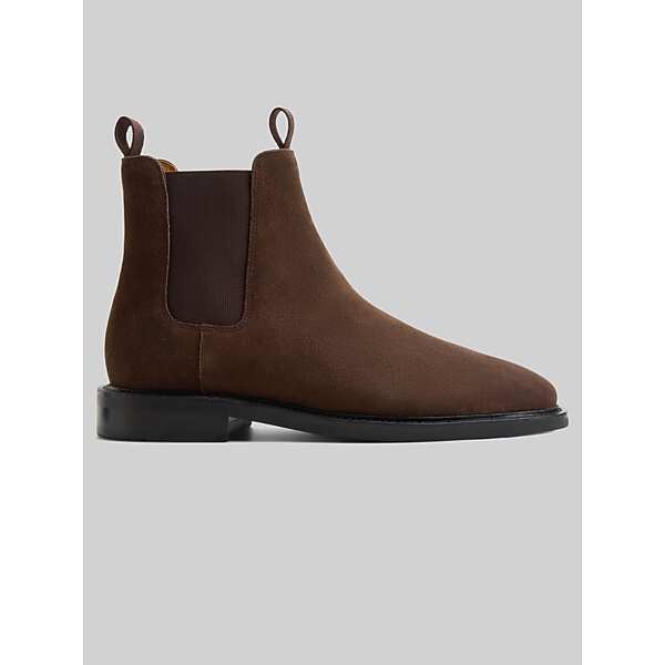 G.H.BASS Men's Creswell Chelsea Plain Toe Boots Dark Brown Suede - Size: 7 1/2 D-Width