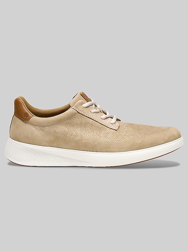 Johnston & Murphy Ackerson Perforated Plain Toe Sneaker Beige