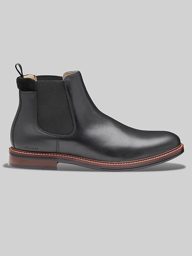Johnston & Murphy Men's Round Toe Durham Chelsea Boots - Black Waterproof Full Grain