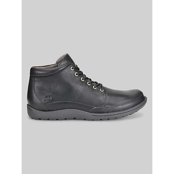 Born Shoes Men's Nigel Plain Toe Lace Up Boots Black Leather - Size: 14 D-Width