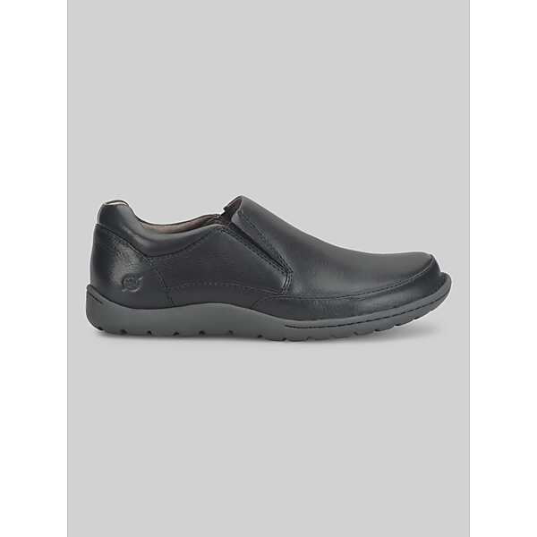 Born Shoes Men's Nigel Plain Toe Slip On Shoes Black Leather - Size: 8.5 D-Width