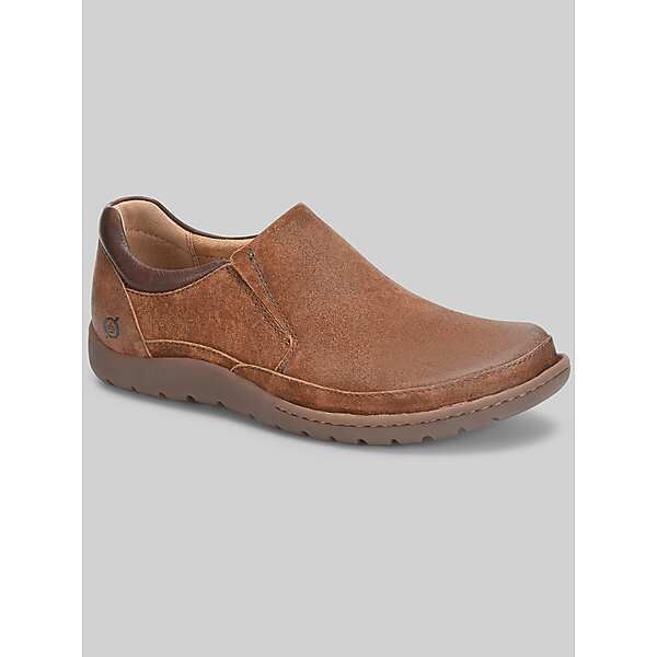 Born Shoes Men's Nigel Plain Toe Slip On Shoes Rust Tobacco Suede - Size: 8 D-Width