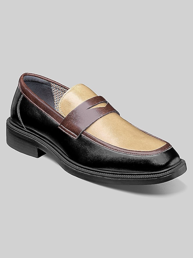 Stacy Adams Everett Moc Toe Penny Loafers, Blk/Brn/Kha - Image 2 of 7