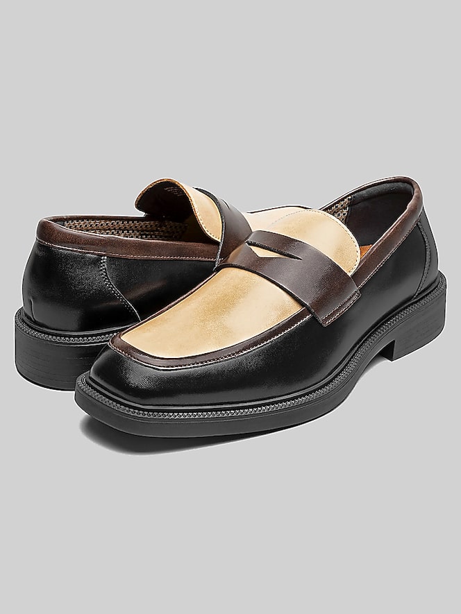 Stacy Adams Everett Moc Toe Penny Loafers, Blk/Brn/Kha - Image 4 of 7
