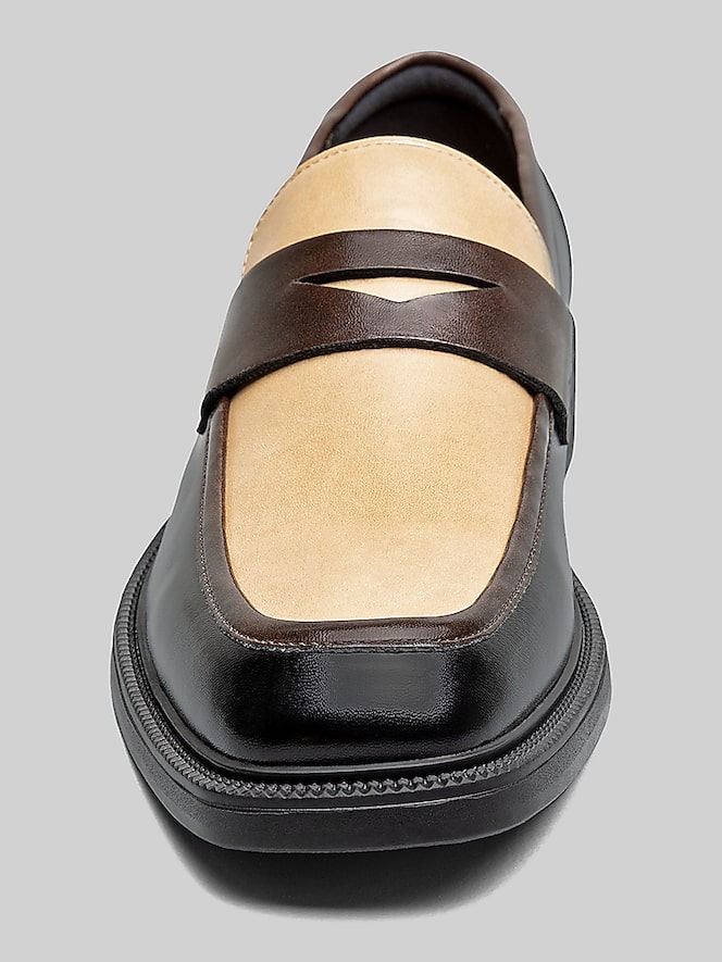 Stacy Adams Everett Moc Toe Penny Loafers, Blk/Brn/Kha - Image 6 of 7