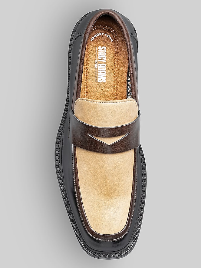 Stacy Adams Everett Moc Toe Penny Loafers, Blk/Brn/Kha - Image 7 of 7