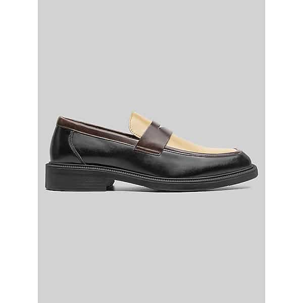 Stacy Adams Men's Everett Moc Toe Penny Loafers Blk/Brn/Kha - Size: 14 D-Width