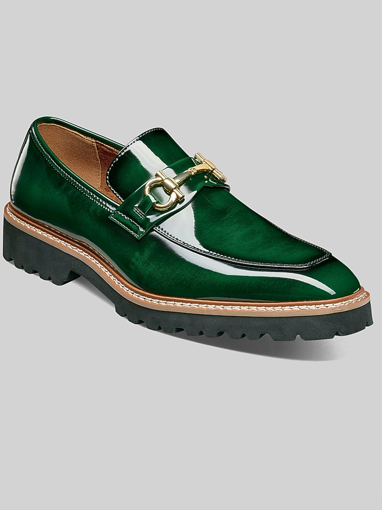 Stacy Adams Carabello Moc Toe Metal Bit Dress Loafers, Green