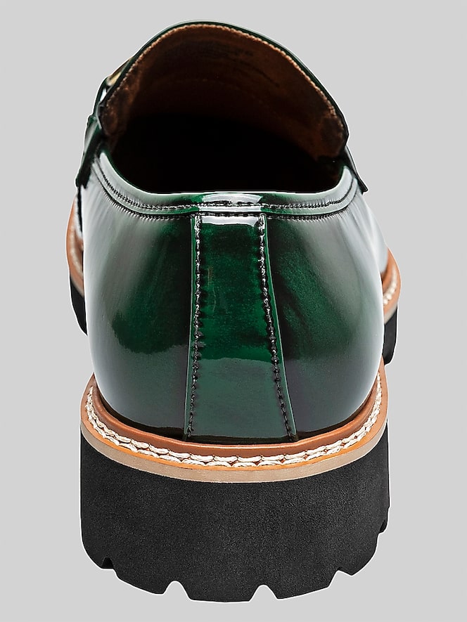 Stacy Adams Carabello Moc Toe Metal Bit Dress Loafers, Green Patent - Image 5 of 7