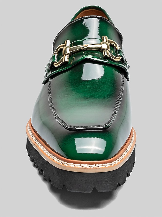 Stacy Adams Carabello Moc Toe Metal Bit Dress Loafers, Green Patent - Image 6 of 7