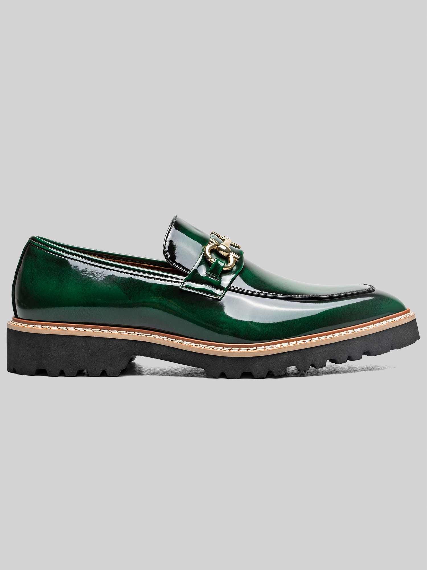 Stacy Adams Carabello Moc Toe Metal Bit Dress Loafers, Green