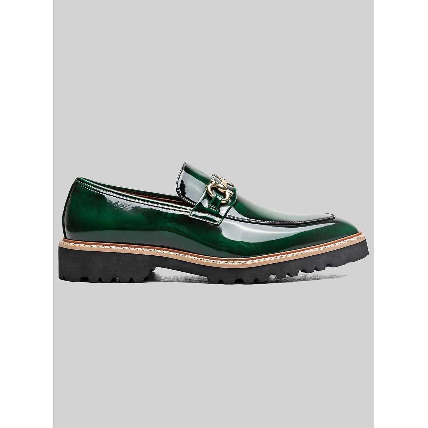Stacy Adams Men's Carabello Moc Toe Metal Bit Dress Loafers, Green Patent - Size: 8.5 D-Width