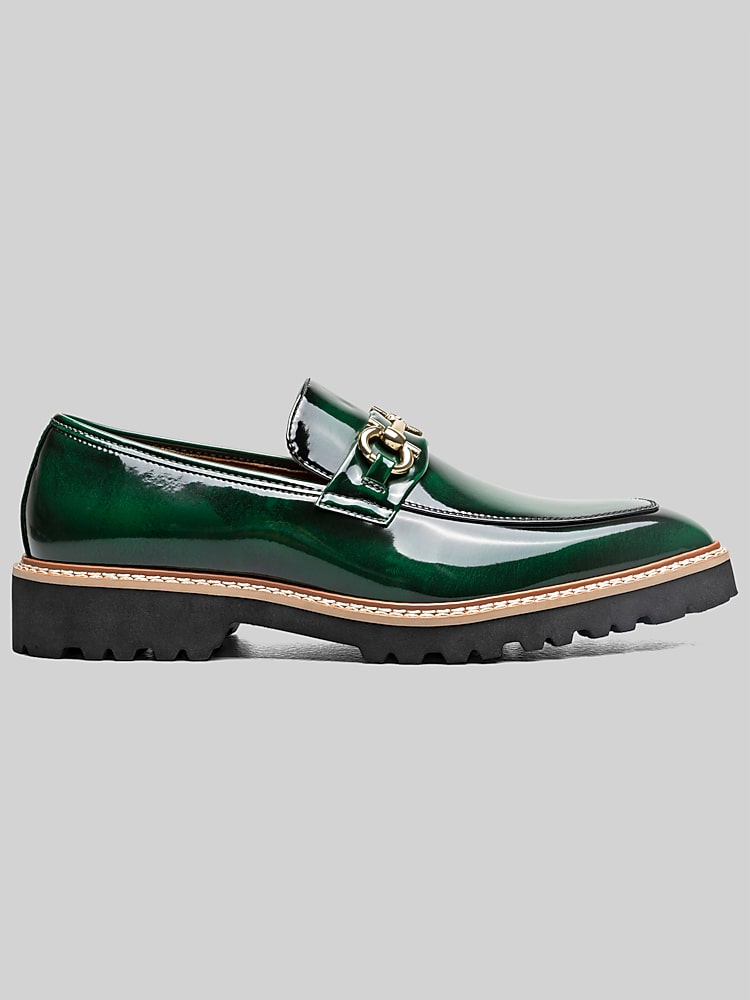 green dress loafers Stacy Adams Shoes Carabello Moc Toe Bit Slip On Size 9.5 FW-musthaves