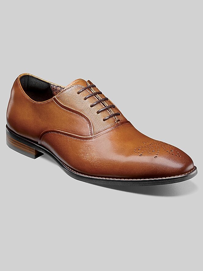 Stacy Adams Langford Medallion Toe Oxfords, Cognac - Image 2 of 7