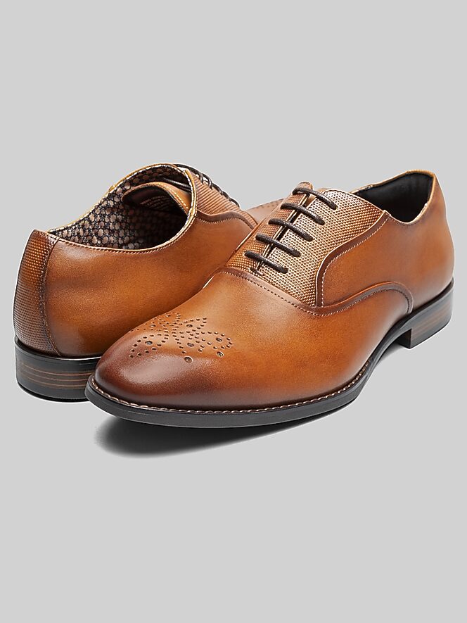 Stacy Adams Langford Medallion Toe Oxfords, Cognac - Image 4 of 7
