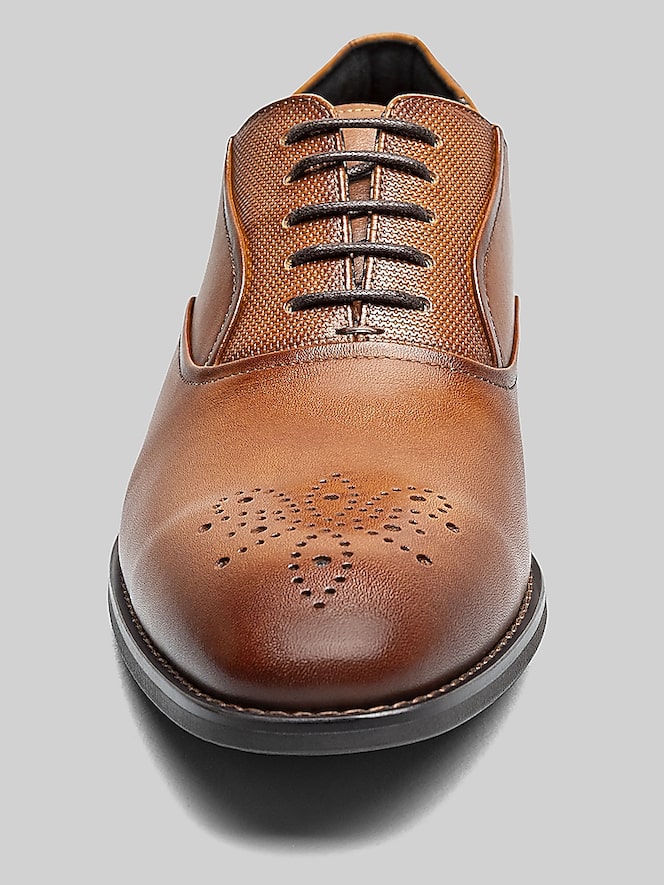 Stacy Adams Langford Medallion Toe Oxfords, Cognac - Image 6 of 7