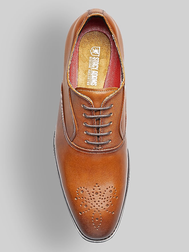 Stacy Adams Langford Medallion Toe Oxfords, Cognac - Image 7 of 7