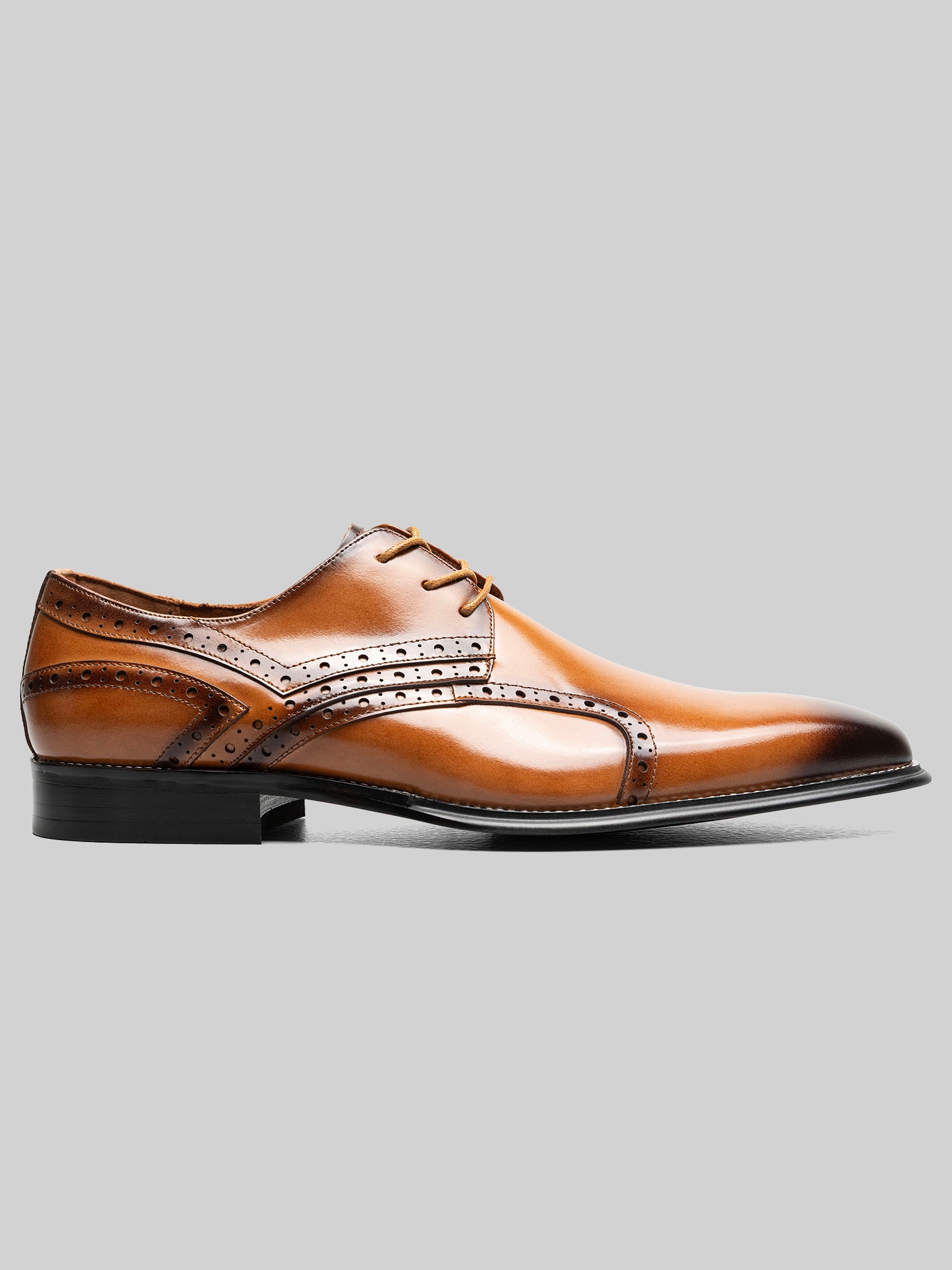 Stacy Adams Brown and Tan Leather Oxfords Stacy Adams Hobson Cap Toe Oxford Dress Shoes Tan Leather  main image 3