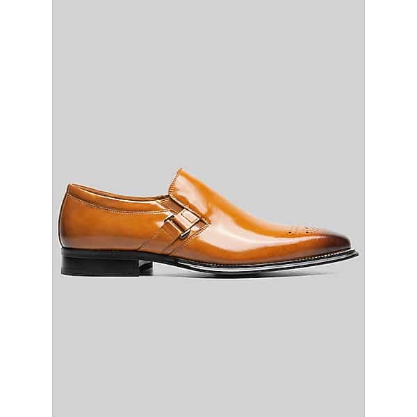 Stacy Adams Men's Alistair Plain Toe Ornament Loafers Tan - Size: 10 D-Width