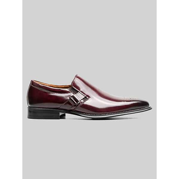 Stacy Adams Men's Alistair Plain Toe Ornament Loafers Burgundy - Size: 9 D-Width