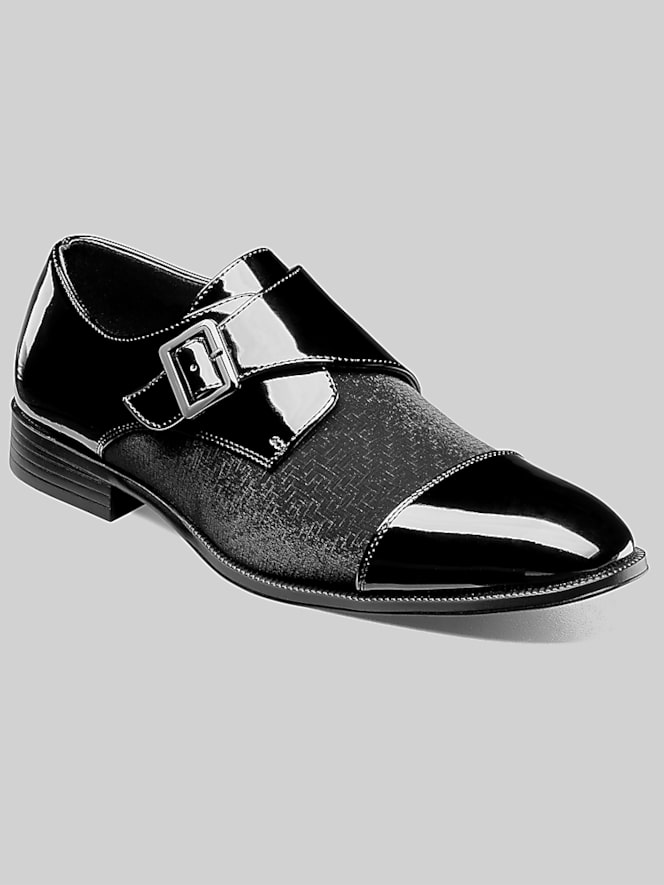 Stacy Adams Sutherland Cap Toe Monk Strap Formal Dress Shoes