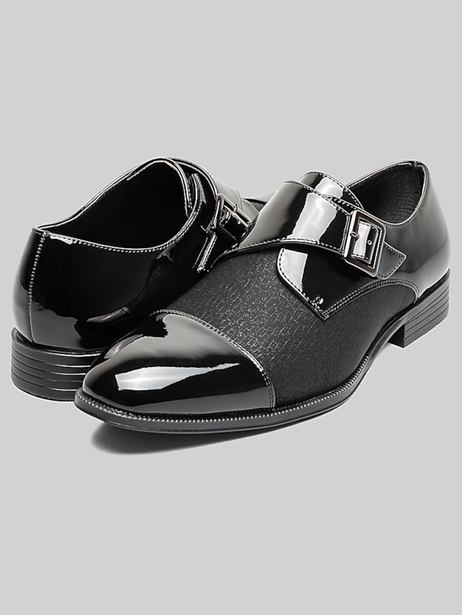 Stacy Adams Sutherland Cap Toe Monk Strap Formal Dress Shoes