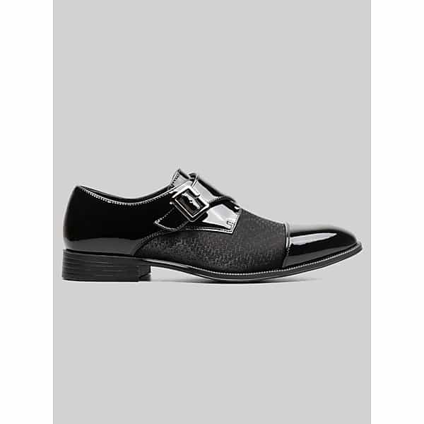 Stacy Adams Men's Sutherland Cap Toe Monk Strap Formal Dress Shoes Formal Black - Size: 11 D-Width