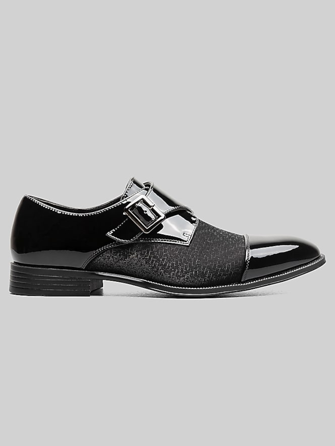 Stacy Adams Sutherland Cap Toe Monk Strap Formal Dress Shoes