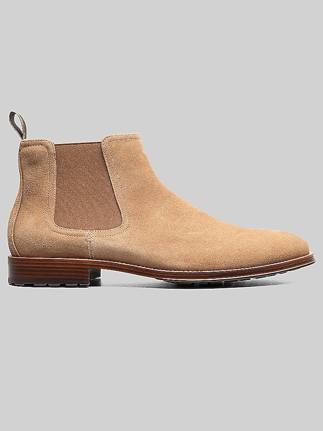 Florsheim Rucci Lug Plain Toe Chelsea Boot Sand Suede