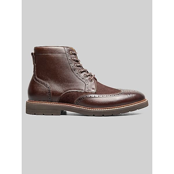 Florsheim Men's Redford Wingtip Lace Up Boot Brown - Size: 10 WIDE